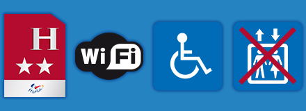 2 étoiles - accès handicapé - wifi - pas d'ascenseur